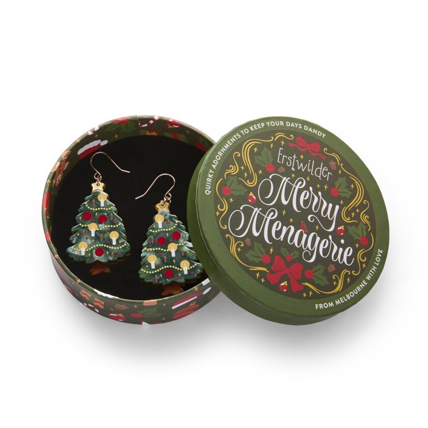 Christmas Tree Centre-Piece Drop Earrings