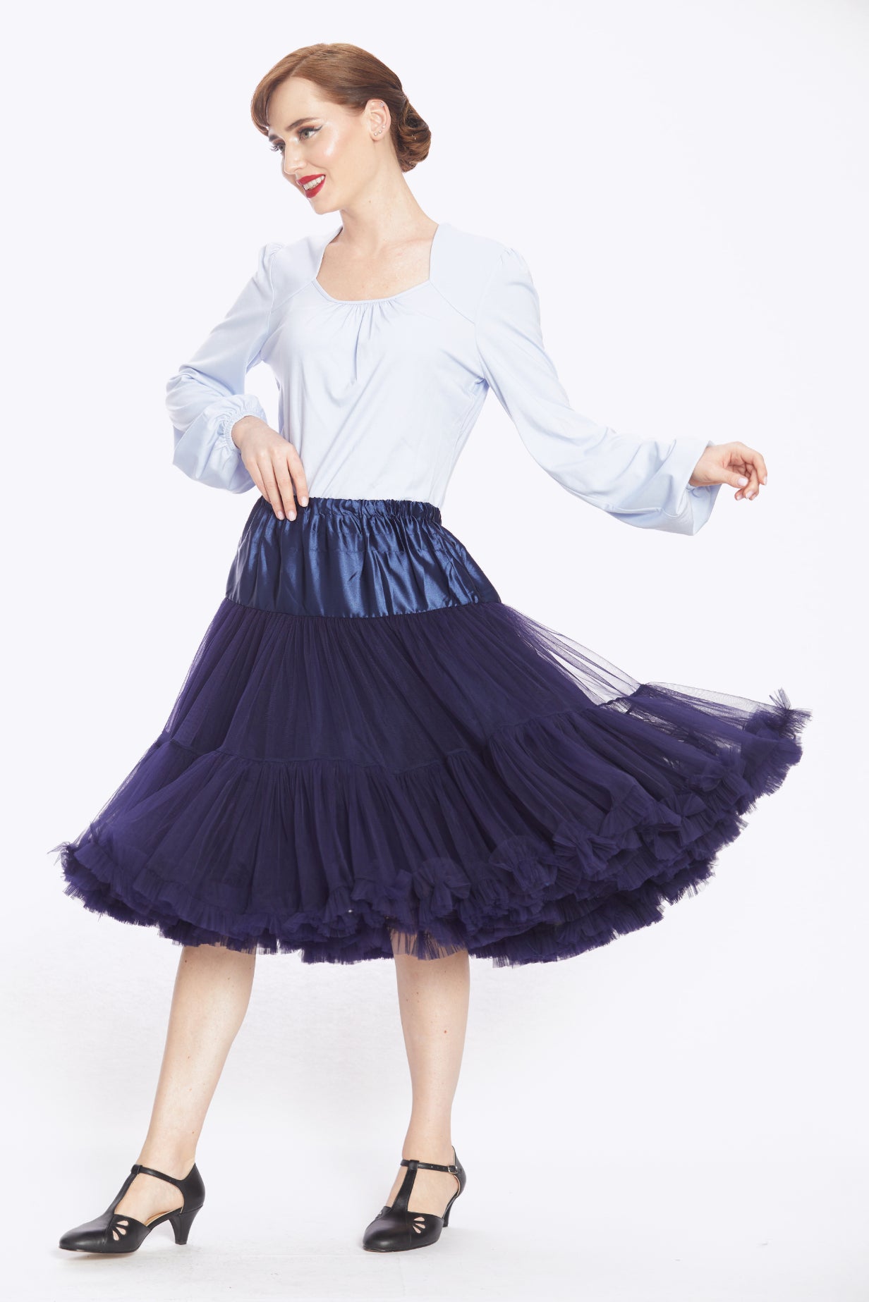 blue petticoat dress Collectif Female Navy Petticoat, UK6-16