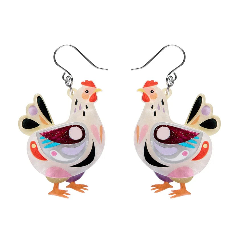 Clara the Chicken Drop Earrings