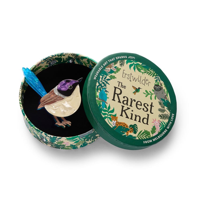 Erstwilder Purple-Crowned Fairy Wren Brooch