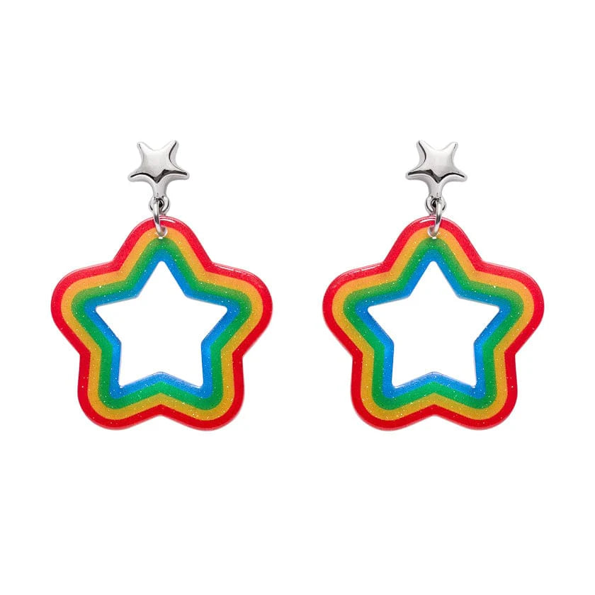 Star Rainbow Stud Drop Earrings