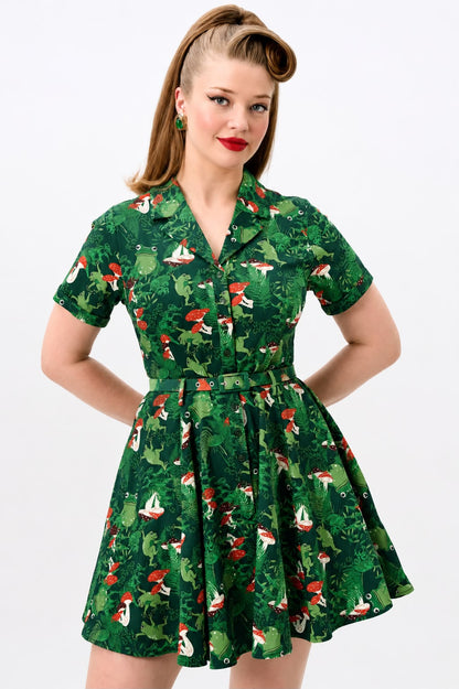 Caterina Frog Forest Mini Dress
