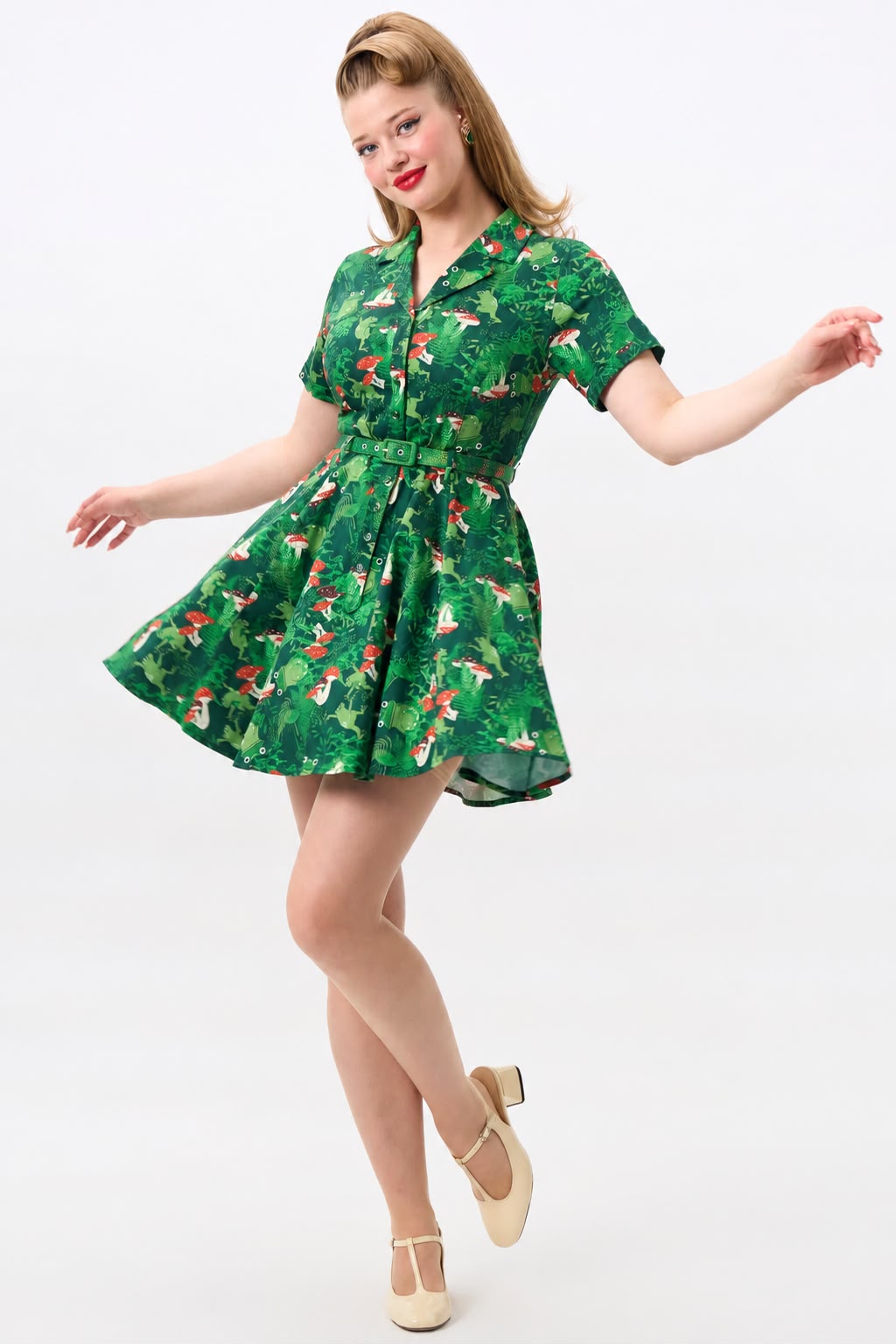 ladies frog dress Caterina Forest Mini Green / UK14 frog dress