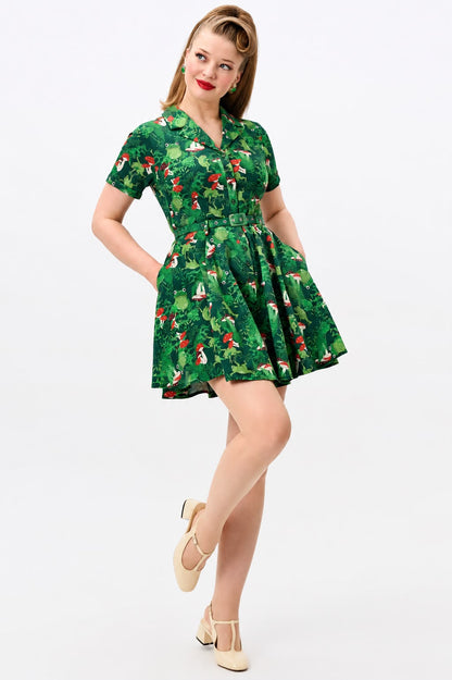 Caterina Frog Forest Mini Dress