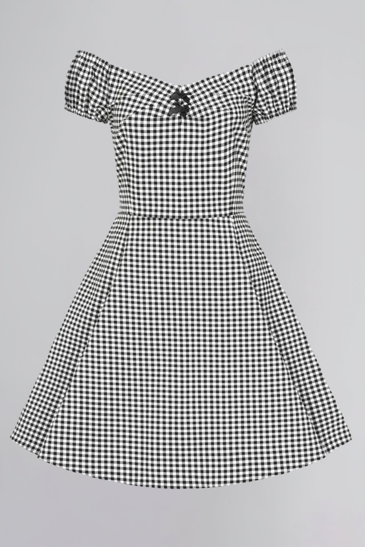 Collectif Vintage Inspired Black and White Gingham Mini Dress for Women, UK14 Collectif Vintage Inspired Black and White Gingham Mini Dress for Women, UK14