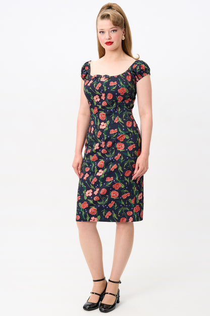 Lorena Poppy Pencil Dress