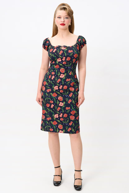 Lorena Poppy Pencil Dress